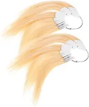BELLIFFY Professional Hair Dye Testing Sample Ring 2 Sets Human Hair Strands for Accurate Hair Colour Matching