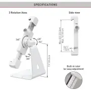 Barkan 7" - 14" Anti-Theft Tablet Desk Stand 360 Rotation, Swivel & Tilt