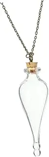 JEWEDECO Wishing Bottle Charms Small Jars Pendants Necklace Mini Jar Tiny Jars Mini Sealing Bottles Miniature Bottles Small Bottles Pendants Mini Bottles with Chain Jars with Chain Glass