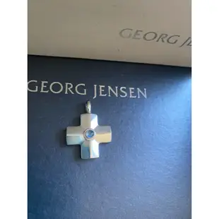 Georg Jensen喬治傑生GJ#260 丹麥製 絕版 月光石十字架單墜