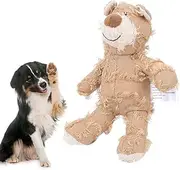 Soft Plush Pet Cartoon Bear Shape Sounding Teeth Cleaning Protection Interactive Dog Toy for Training (黄色)