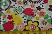 By 1/2 Yd, Colorful Floral on White Cotton/Quilting Treasures/Sparky&Marie,N4190