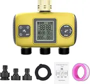 Sprinkler Timer, Water Timer Irrigation Tool with 3 Outlets for Garden Programmable Automatic Timing Valves Controller Brass Inlet Rain Delay Watering for Lawn Yard Pool (US