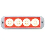 4 High Power LED Warning Light -12 Flash Pattern -Light Synchronization - Red