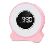 Alarm Clock Wake-up Light Wireless Audio Pat Light Night Light Colorful LED Bluetooth Speaker Light Touch Card Speaker-Pink