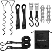 Rv/Camper Awning Tie down Anchor Kit with Ratchet Tie down Strap..