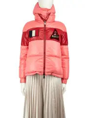 Pink Gary Colour Block Puffer Jacket