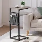 C Shaped End Table, 33" Tall Side Table for Couch, Adjustable Height Small Co...