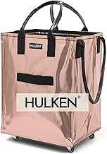 HULKEN - Reusable Rolling Tote & Rolling Shopping Bag with Wheels - Wheeled Tote - 66 lb Limit