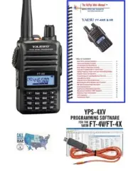 Yaesu FT-4XR VHF/UHF HT Radio with RT Systems Prog Kit and Nifty! Mini-Manual