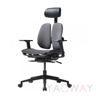 【耀偉】DUOREST D2500G-DAM雙背椅(坐墊網布) 德國設計 3D椅背/人體工學椅/獨特的雙葉設計椅背