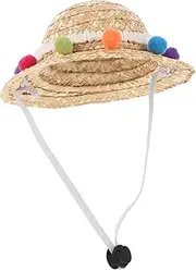 LIGHTAOTAO Puppy Hat with Plush Ball Stylish Decorative for Dogs and Cats for Parties and Festivals Lightweight and Portable Keeps Pets Cool Sunlight