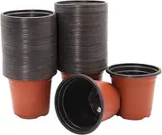 Plastic Plant Pot ValueHall 100 Pcs 3.4inch Seed Starting Pot Nursery Pot Round Seedling Pot Flower Plant Container for Succulents Plants Fruits Flowers in Garden Balcony Farm Greenhouses V7F01