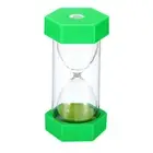 2 Minute Sand Timer, Hexagon Small Sandy Clock, Count Down Sand Glass Green