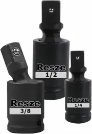 3 Pcs Universal Joint Swivel Socket Adapter Set,1/4",3/8"& 1/2"Drivers