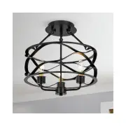Warehouse of Tiffany CM195-3BG 3-Light Marklin Semi-Flush Mount Chandelier - Mat
