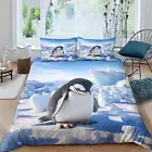 King Duvet Cover Set, 3D Printing Penguin King Duvet Cover Sets, Soft