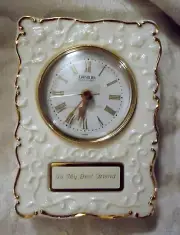 Danbury Porcelain White Mantel Shelf Clock “TO MY BEST FRIEND” Quartz Battery op