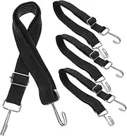 OKUMEYR 4Pcs Heavy Duty Bungee Cords with Hooks Adjustable Flat Elastic Strap for Outdoor Camping Tarps Bike Racks Tents and Trucks with Clips