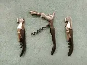 Corkscrew Double Hinged servers Wine Key With Foil Cutter - Set Of 3 NEW