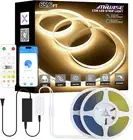 COB LED Strip Lights 65.6Ft/20M,Ul-Listed CRI 90+ Dimmable 3000K Warm White Supe