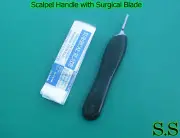 Scalpel Handle # 3 Black Color With 10 Surgical Blade # 12 Dental Instruments
