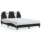 Bed Frame with LED Lights Black and White 137x187 cm Double Size Faux Leather vi
