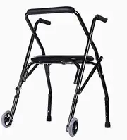 Walking Frame Standard Walker Rollator Rollator Walker Mobility Aid Walking Frame with Padded Seat and Wheels Lightweight Foldable Drive Walker for Elderly Comfortable Anniversary