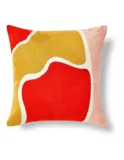 [Cadence & Co.] Zadie Crewel Embroidered Cushion 45x45cm in Mustard/Rust