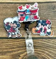 Interchangeable Retractable I.D. Badge Reel Nurse MA CNA Mikey Minnie Love RTS