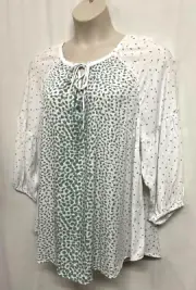 Autograph Top Plus Size 18 Tunic Shirt Blouse 3/4 Sleeve Peasant Viscose RP$80