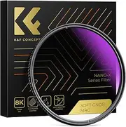 K&F Concept 77mm HD Soft GND8 Lens Filter, 3 Stop (0.9) Soft Graduated Neutral Density Filter with Waterproof/Scratch Resistant/Anti-reflectivity Blue Coating for Camera Lens