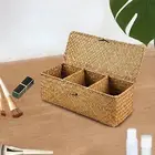 Woven Storage Basket with Lid for Office Hotel Decoration