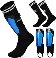 Totority 1 Set Plate Shin Guards Football Shin Guards for Football Sport Long Socks Soccer Long Socks Plastic