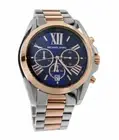 MICHAEL KORS BRADSHAW 2 TONE SILVER,ROSE GOLD,BLUE ROMAN 3"S DIAL,WATCH MK5606