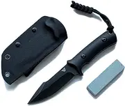 Wilora Full Tang Hunting Knife - 4CR13 Steel, Outdoor Survival Bowie Knife with Kydex Sheath, Paracord Lanyard & Sharpening Stone