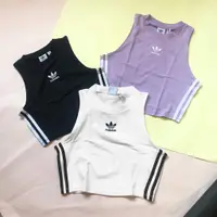 在飛比找蝦皮商城優惠-Adidas Crop Top 黑白 白黑 紫白 短版 辣妹