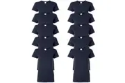 10x Ladies Womens Cotton Blank Plain Crew Neck Short Sleeve T-Shirt Tee Top Bulk