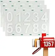 3PCS Reflective Mailbox Numbers, 4 Inch 0-9 Mailbox Number Stickers, Waterproof Sun-proof Self-Adhesive for Signs, Address