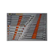 GEARWRENCH 31 Piece Combination Long Pattern Wrench Metric And SAE Set In EVA Tray