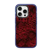 iPhone 16 Pro Impact Case MagSafe Compatible Dark Red Leopard
