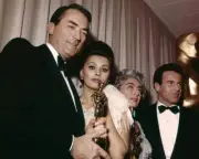 Gregory Peck Sophia Loren Joan Crawford and Maximilian Schell back- Old Photo
