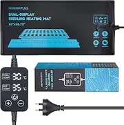INKBIRDPLUS Seedling Heat Mat Heating Pad 30W Waterproof with Thermostat Control for Plant Germination Hydroponics Indoor Seed Starting Digital Thermostat Control Monitor Indoor Thermometer 52x25cm