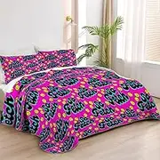 Allenjoy King Size High School Queen Bees Quilt Bedspreads Clique Drama Bed Set Bedding Coverlet Fabric Washable with 2 Pillow Shams SC00331-007