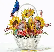 CUTPOPUP Sunflower Mothers Day Card Pop Up, Mother's Day, 3D Flower Greeting Card, Birthday Card for Women, Wife, Grandma (Sunflowers Basket) FL124AU1515