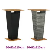 Solid Acacia Wood Bar Counter Pub Table Poly Rattan Multi Colours/Sizes vidaXL