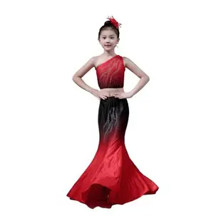 新款兒童傣族舞演出服裝孔雀舞蹈裙傣族服裝女標準練習裙飾藝考服
