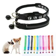 Puppy Collar with Bell, Reflective Nylon Metal Buckle Cat Collar with Bells f...
