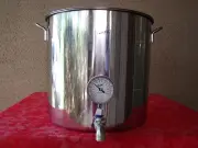 Jarhill 70 QT STAINLESS HOME BREW BOILING KETTLE STOCKPOT w/ VALVE & THERMOMETER