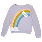 Wildfox Color Cloud Rainbow Muse Purple Baggy Beach Jumper Women's X-Small Large